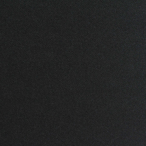 Polyester Viscose Stretch Interlock Knit Fabric, 250 gsm, 170 cm — Black
