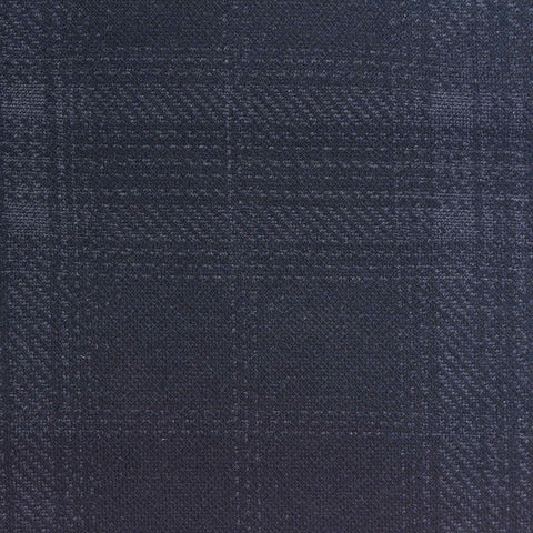 Dark Blue Check Jacquard, Poly-Viscose