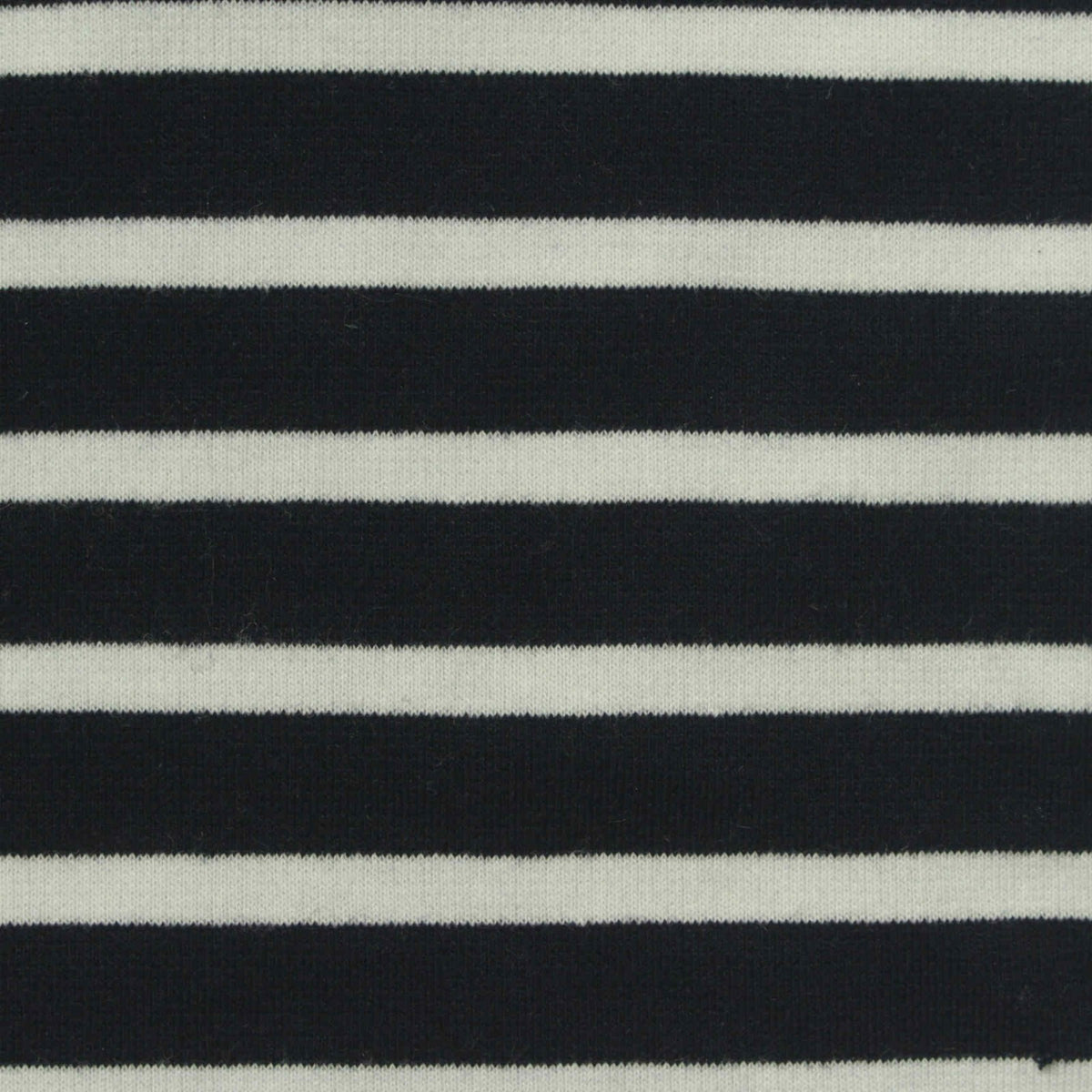 Black Horizontal-Stripe Ponte Knit, Poly-Cotton, 295 gsm