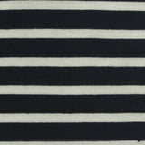Black Horizontal-Stripe Ponte Knit, Poly-Cotton
