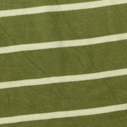 Green Horizontal-Stripe Jersey Knit, 180 gsm