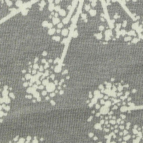 Bold Floral Modal Stretch Jersey Knit Fabric, 165 gsm, 165 cm — Grey