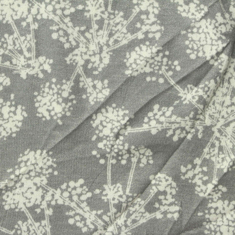 Off-White Floral Jersey Knit, Viscose