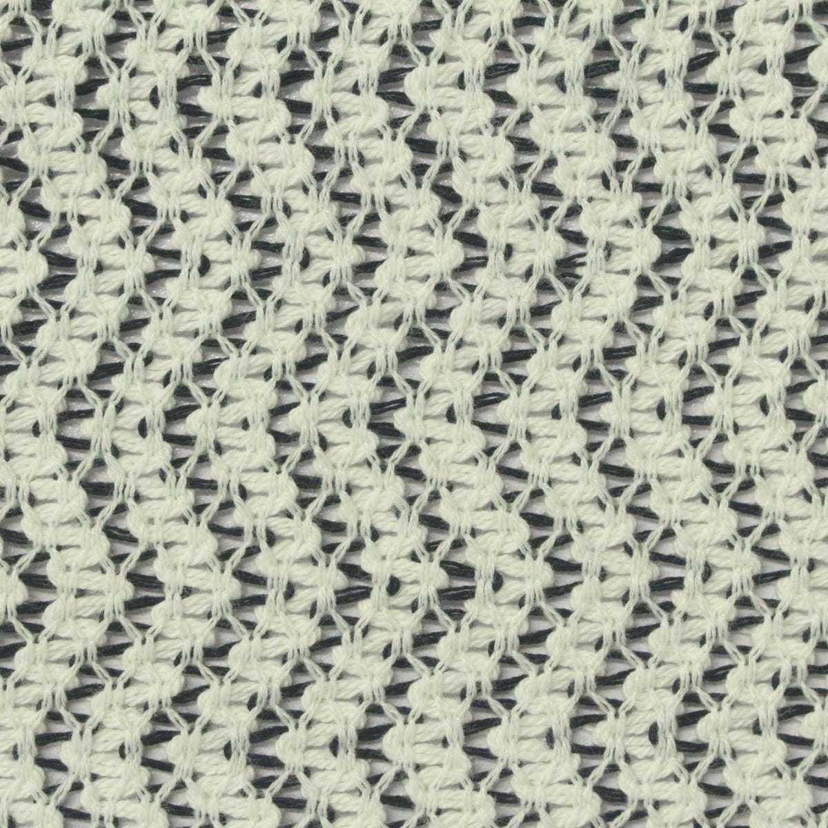 Cream Geometric Warp Knit, Poly-Cotton