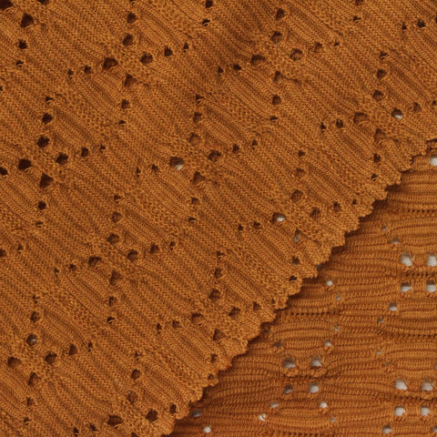 Orange Diagonal-Line Jacquard, Cotton-Poly