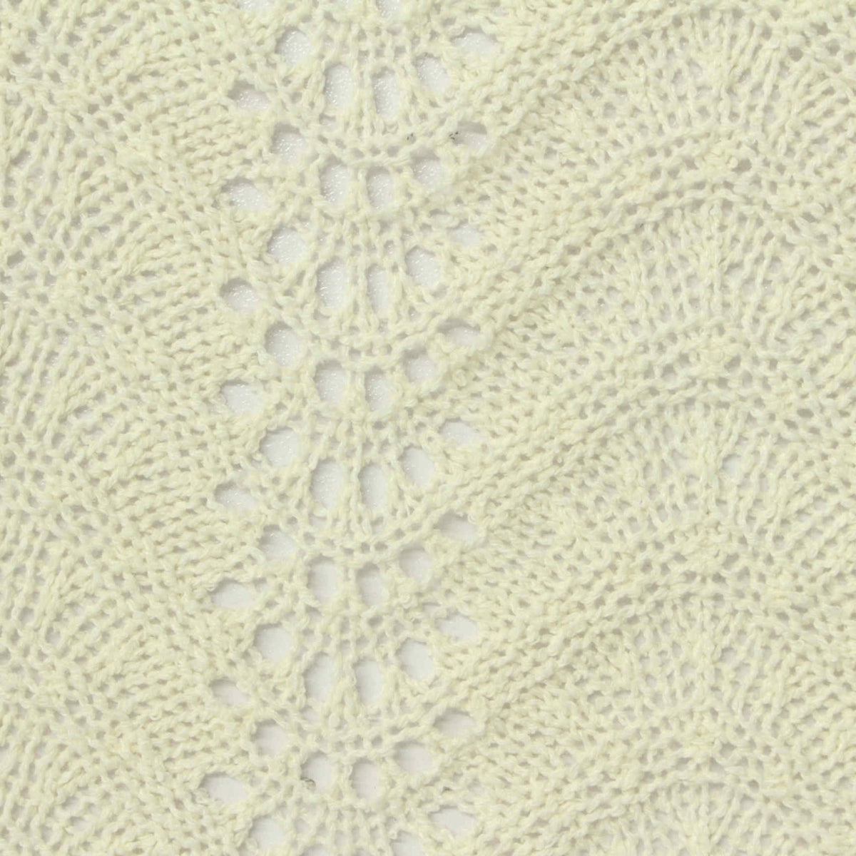 Cream Openwork Knit, Cotton-Poly