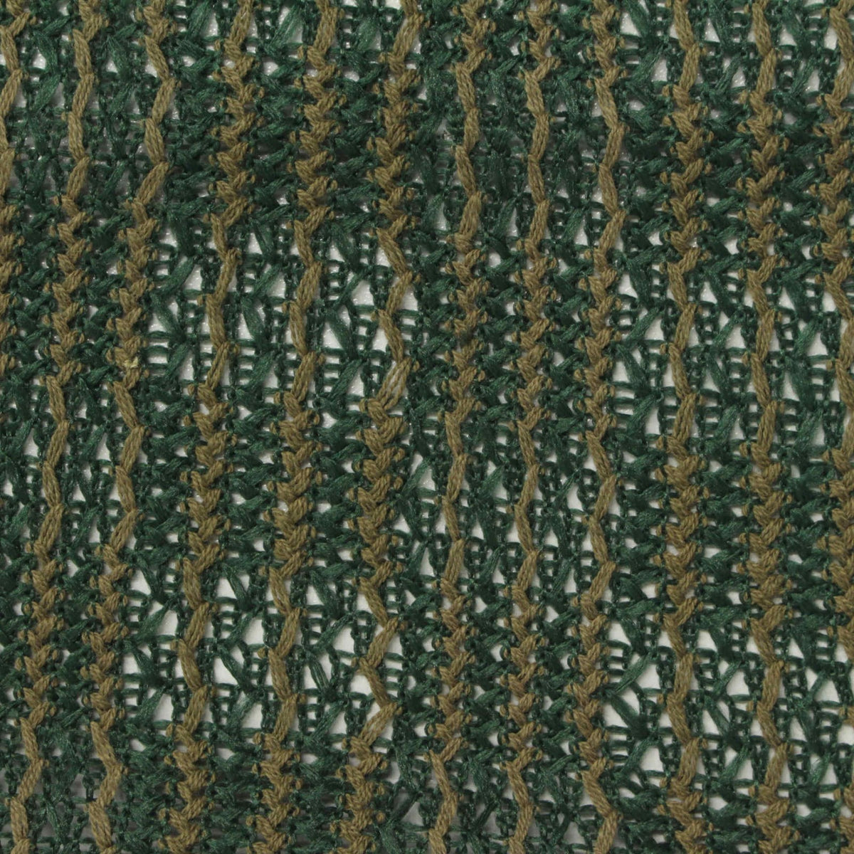 Dark Green Vertical-Stripe Warp Knit, Poly-Cotton