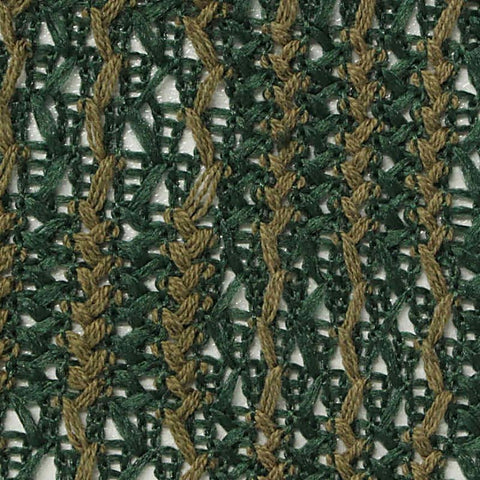 Dark Green Vertical-Stripe Warp Knit, Poly-Cotton