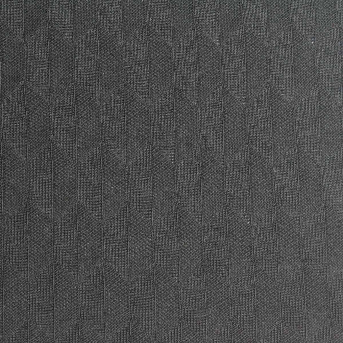 Dark Grey Geometric Rib Knit, Cotton