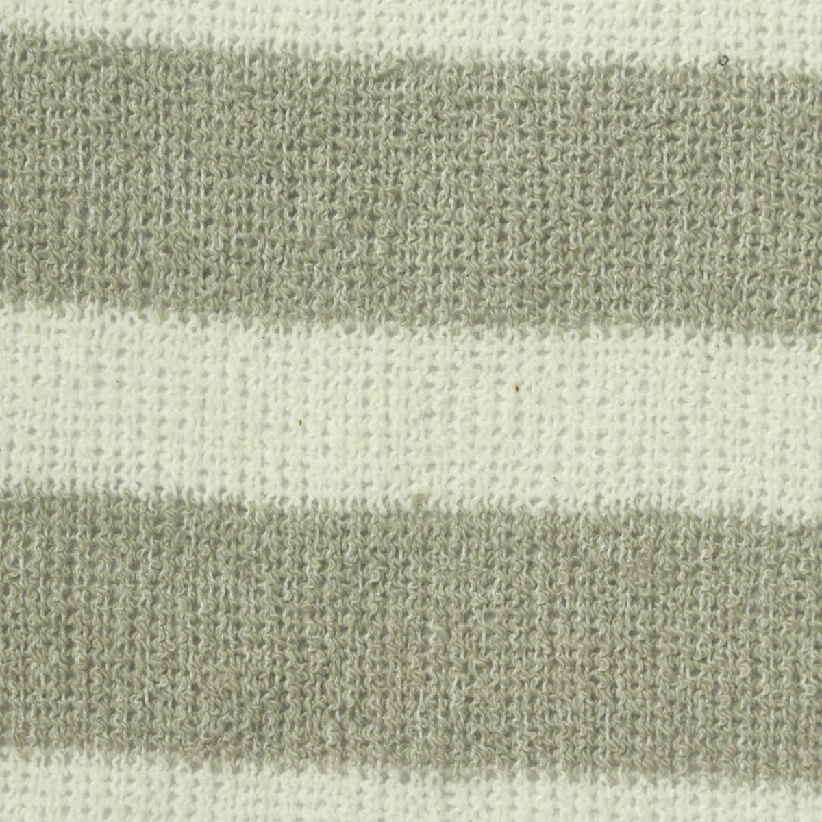 White Horizontal-Stripe Chunky Knit, Poly-Cotton, 250 gsm
