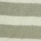 White Horizontal-Stripe Chunky Knit, Poly-Cotton