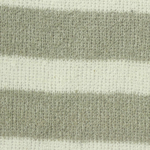 White Horizontal-Stripe Chunky Knit, Poly-Cotton, 250 gsm