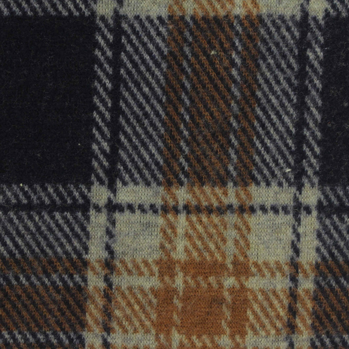 Dark Blue Plaid Interlock Knit