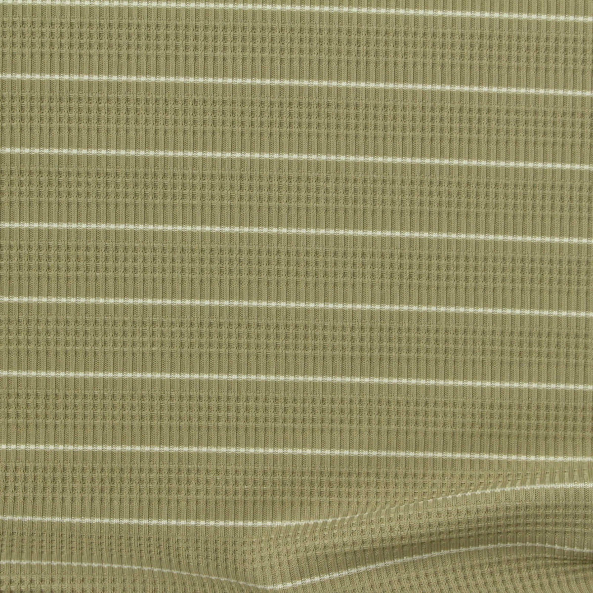 White Horizontal-Stripe Jersey Knit, Nylon-Poly