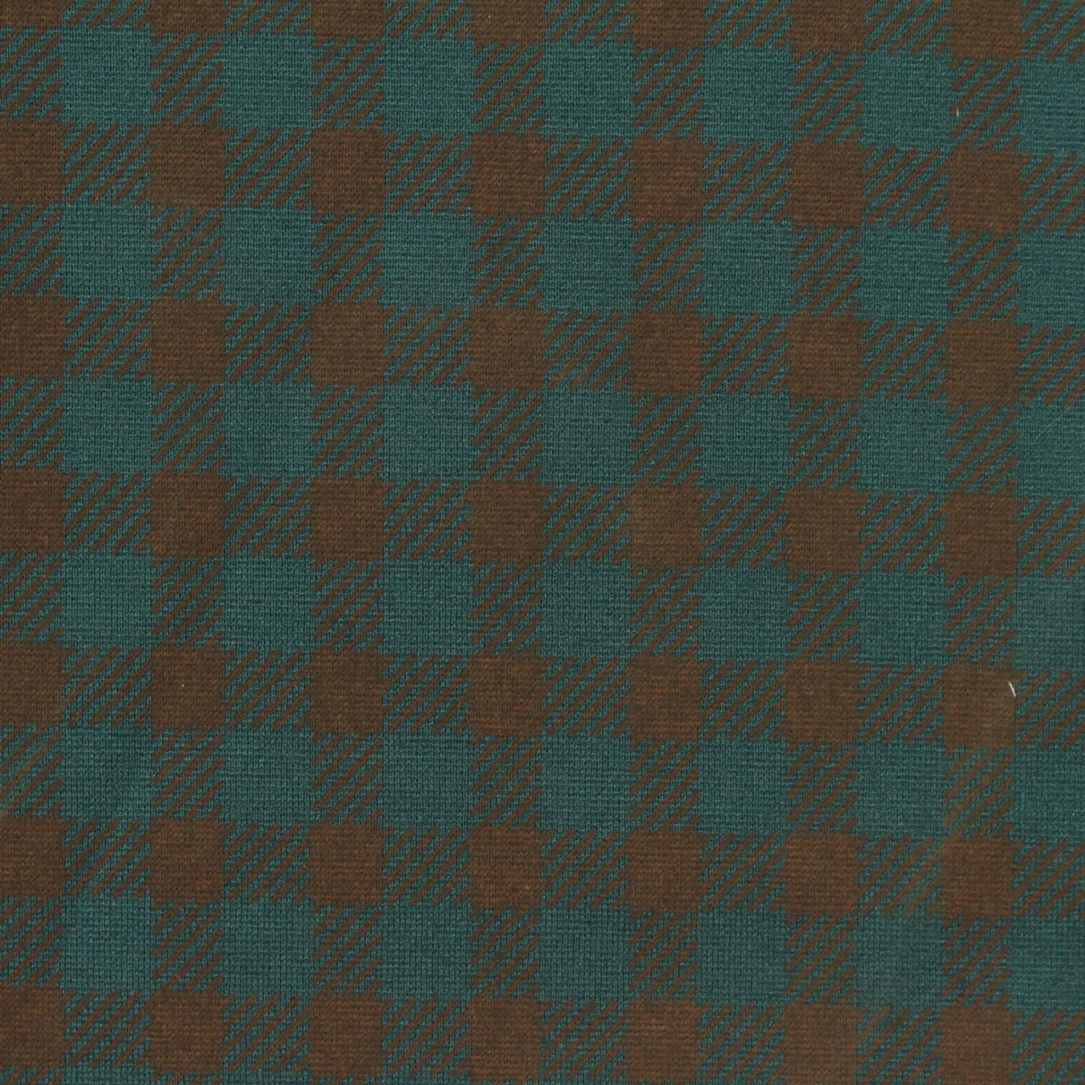Teal Houndstooth Ponte Knit, Viscose-Nylon