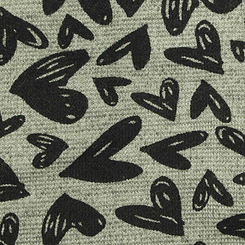 Black Hearts Ponte Knit, Poly-Viscose, 270 gsm, 160 cm, ref EF-273743