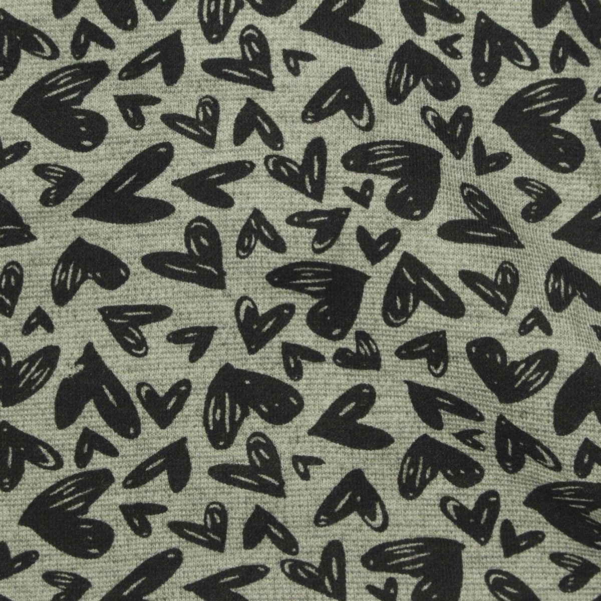 Black Hearts Ponte Knit, Poly-Viscose, 270 gsm, 160 cm, ref EF-273743