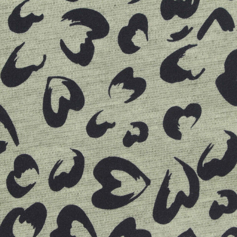 Dark Grey Leopard Ponte Knit, Poly-Viscose