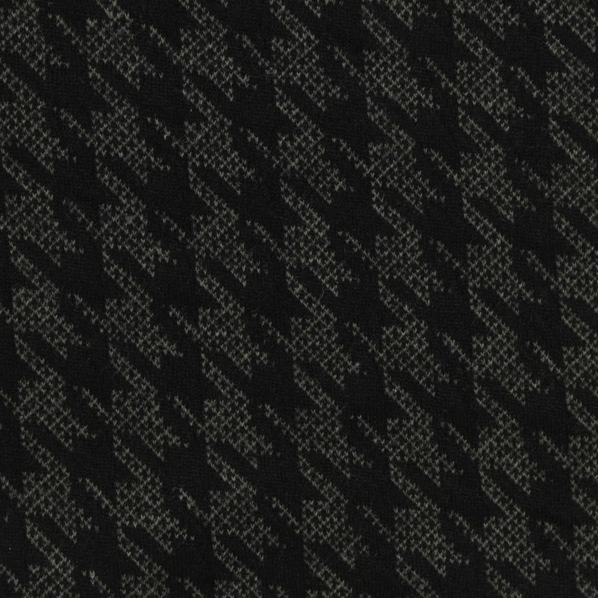 Black Houndstooth Knit, Polyester, 300 gsm