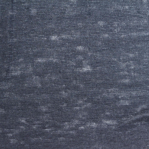 Heather 100% Linen Jersey Knit Fabric, 195 gsm, 160 cm — Navy