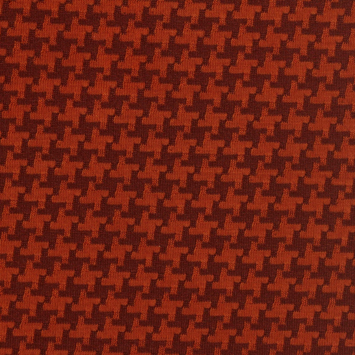 Orange Houndstooth Jacquard, Poly-Tencel Lyocell
