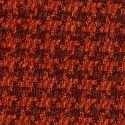 Orange Houndstooth Jacquard, Poly-Tencel Lyocell