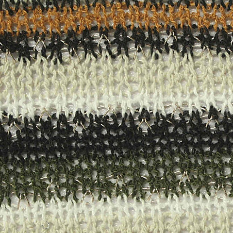 Cream Horizontal-Stripe Chunky Knit, Polyester, 235 gsm