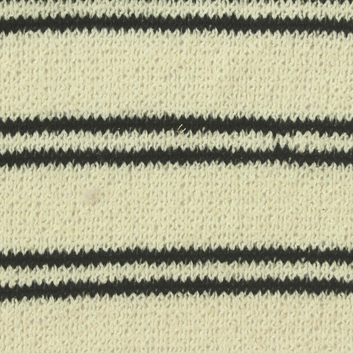 Black Horizontal-Stripe Chunky Knit, Cotton-Poly, 330 gsm