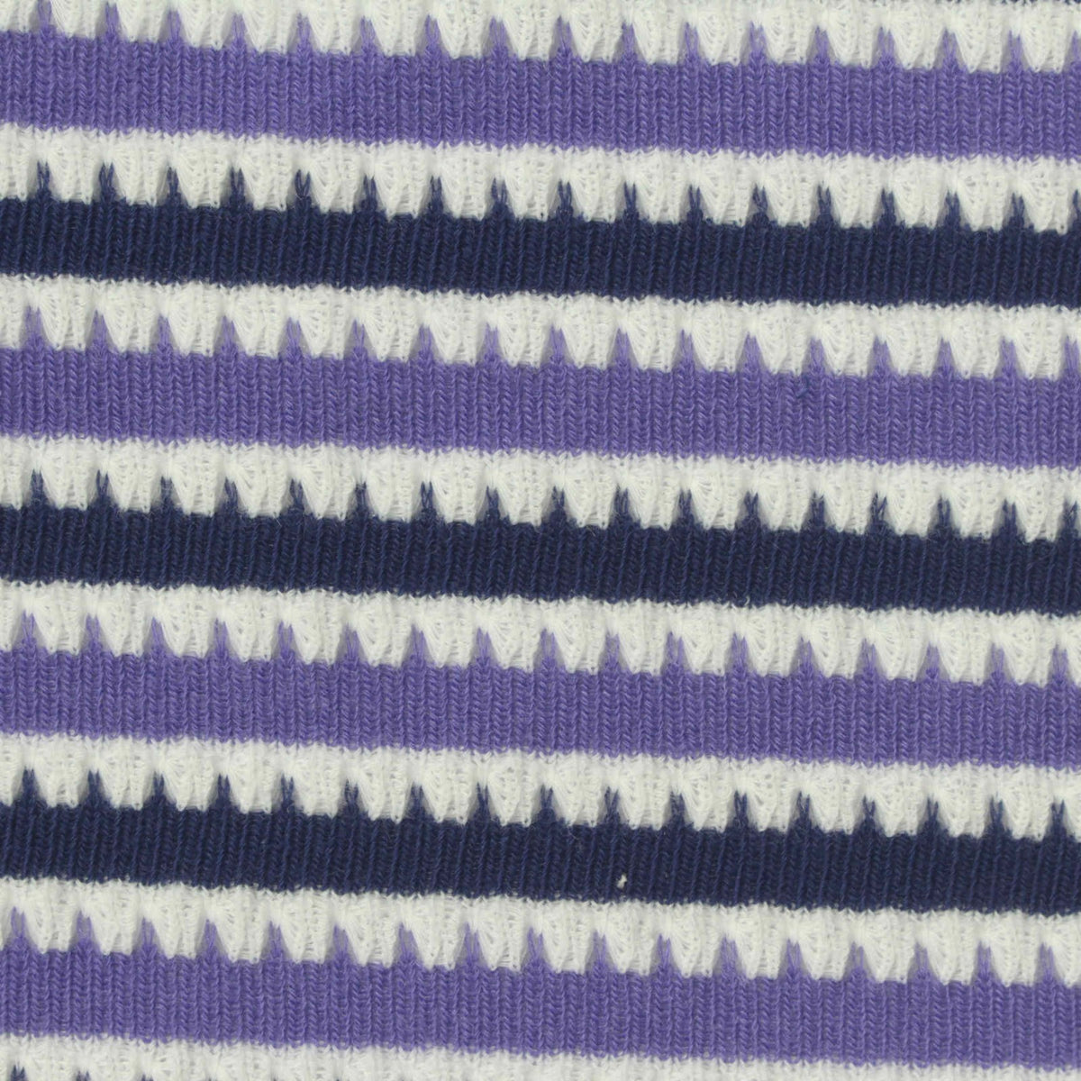 White Horizontal-Stripe Jersey Knit, Poly-Cotton, 222 gsm