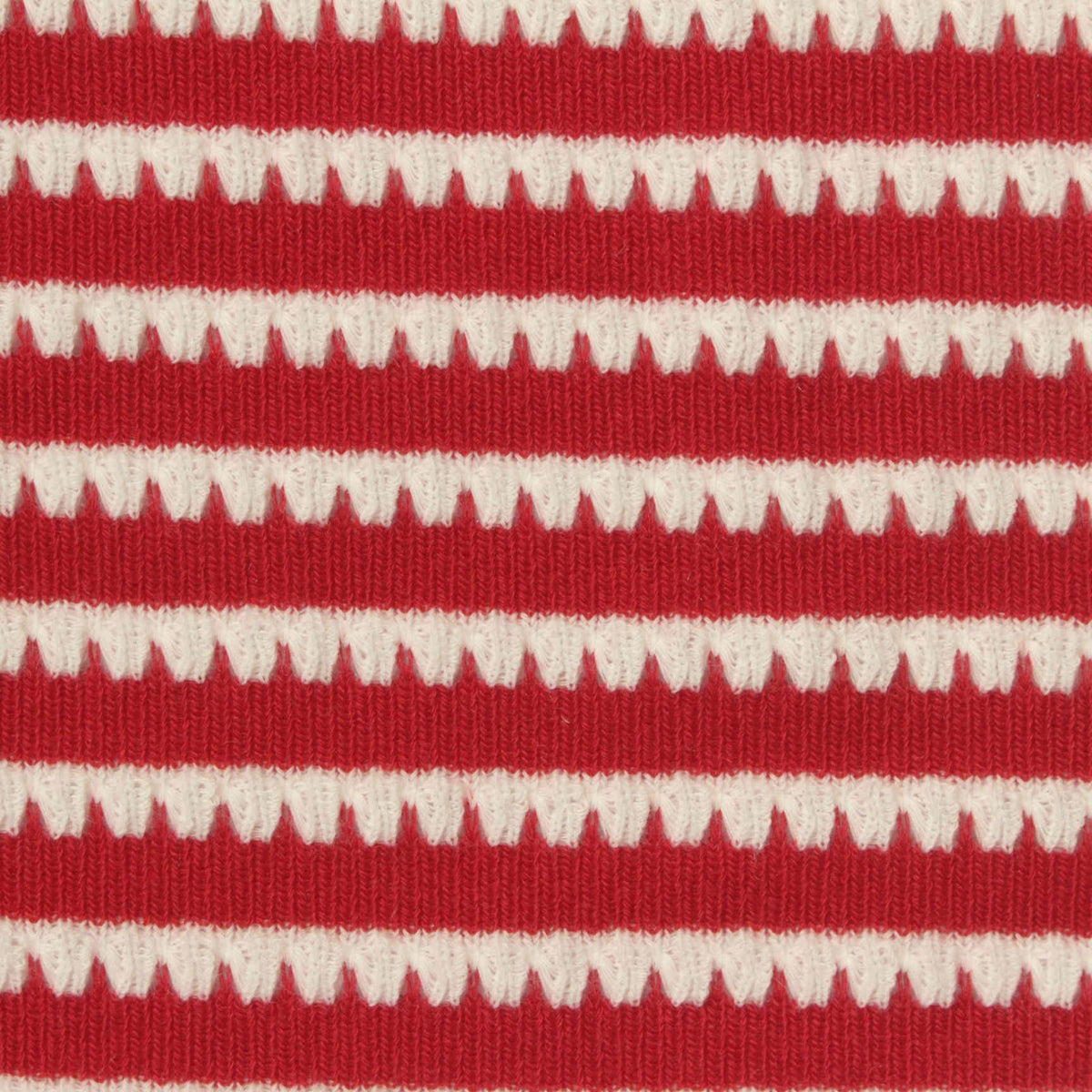 Red Horizontal-Stripe Jersey Knit, Polyester, 220 gsm