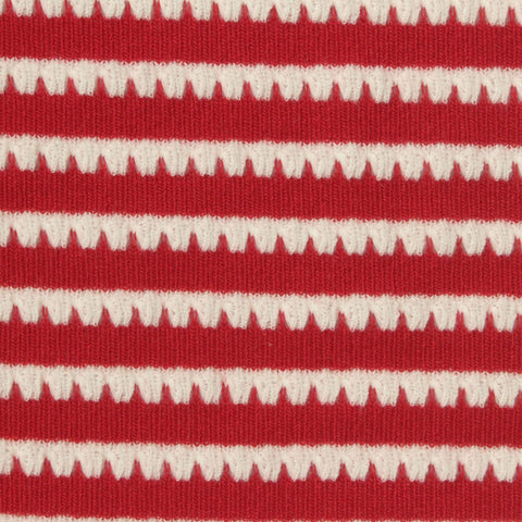 Red Horizontal-Stripe Jersey Knit, Polyester, 220 gsm
