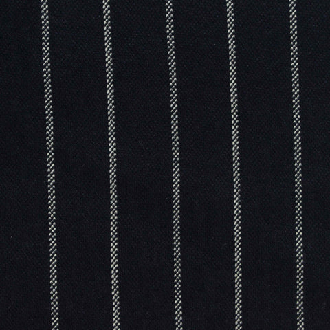 White Vertical-Pinstripe Jacquard, Viscose-Poly