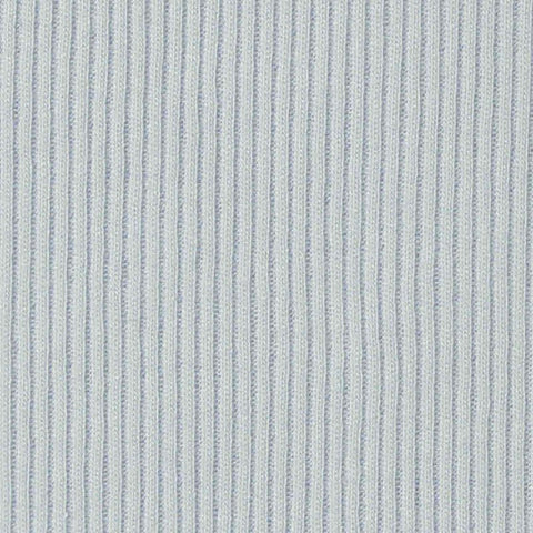 Light Blue Vertical-Stripe Rib Knit, Cotton-Modal