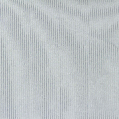 Light Blue Vertical-Stripe Rib Knit, Cotton-Modal