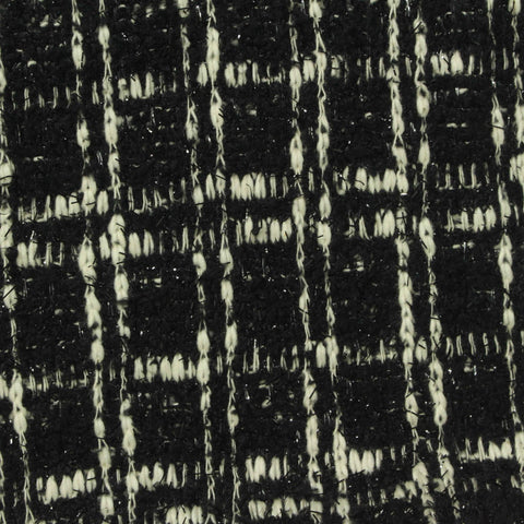Black Check Bouclé, Poly-Cotton