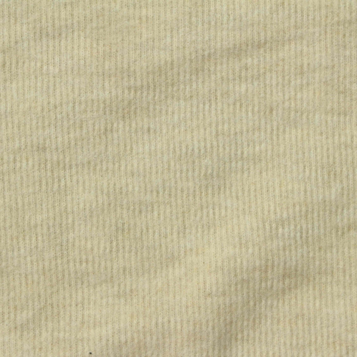 Heather Brushed Polyester Cotton Rib Knit Fabric, 300 gsm, 158 cm — Beige