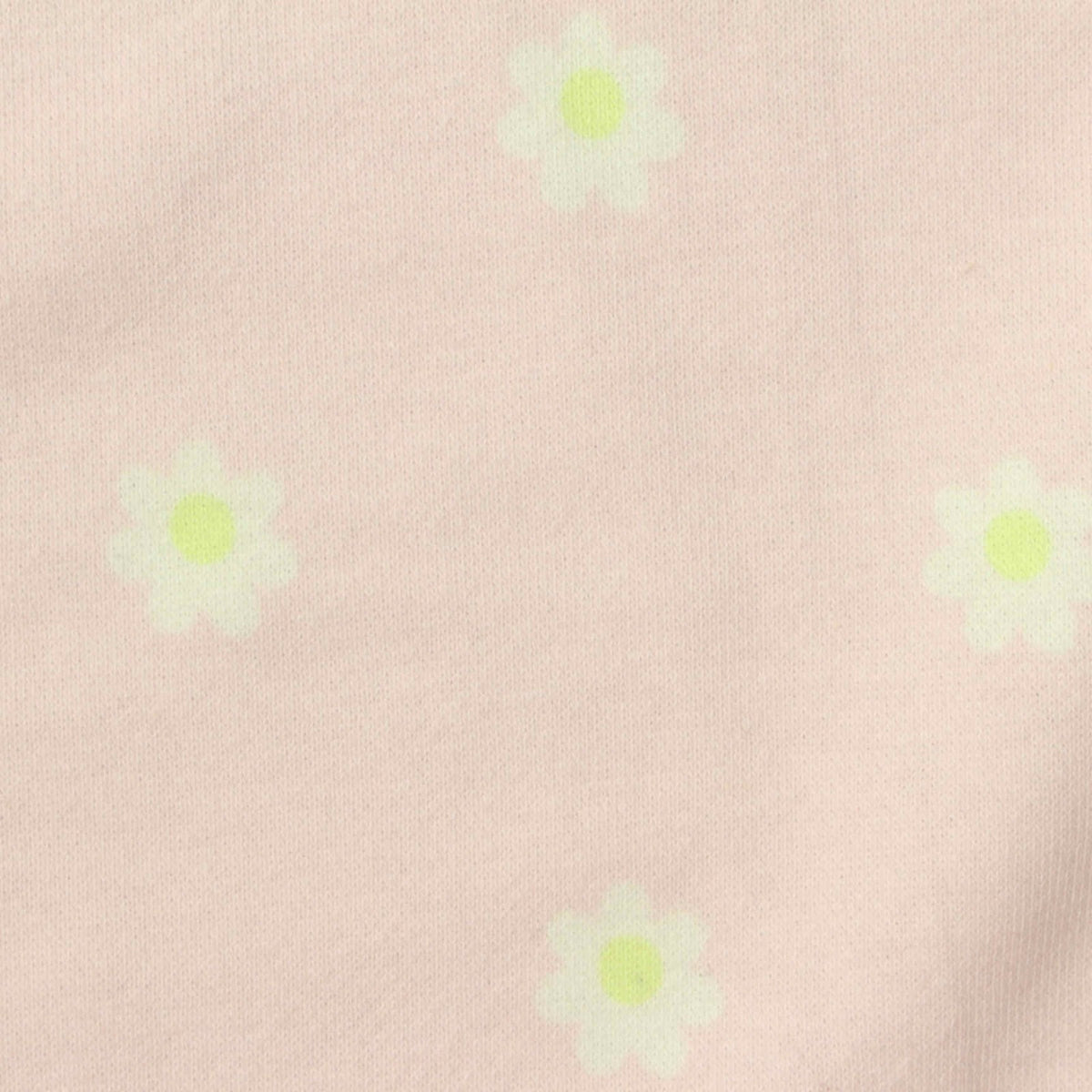 White Flowers French Terry, Cotton-Poly