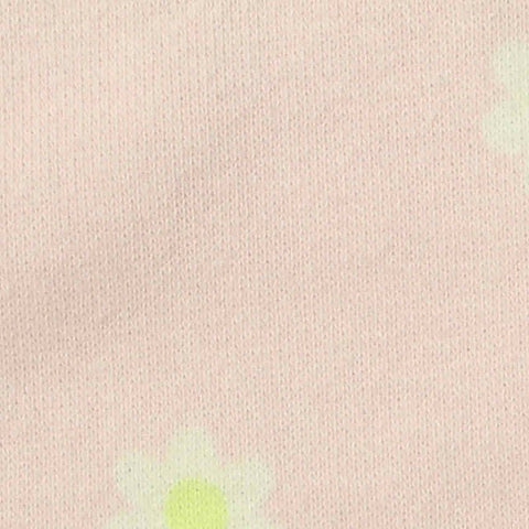 White Flowers French Terry, Cotton-Poly