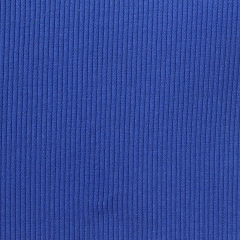 Cotton Stretch Rib Knit Fabric, 300 gsm, 148 cm — Blue