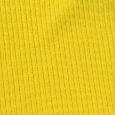 Cotton Polyester Stretch Rib Knit Fabric, 178 gsm, 150 cm — Yellow