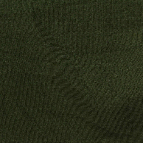 Polyester Cotton Blend Stretch Rib Knit Fabric, 205 gsm, 175 cm — Green