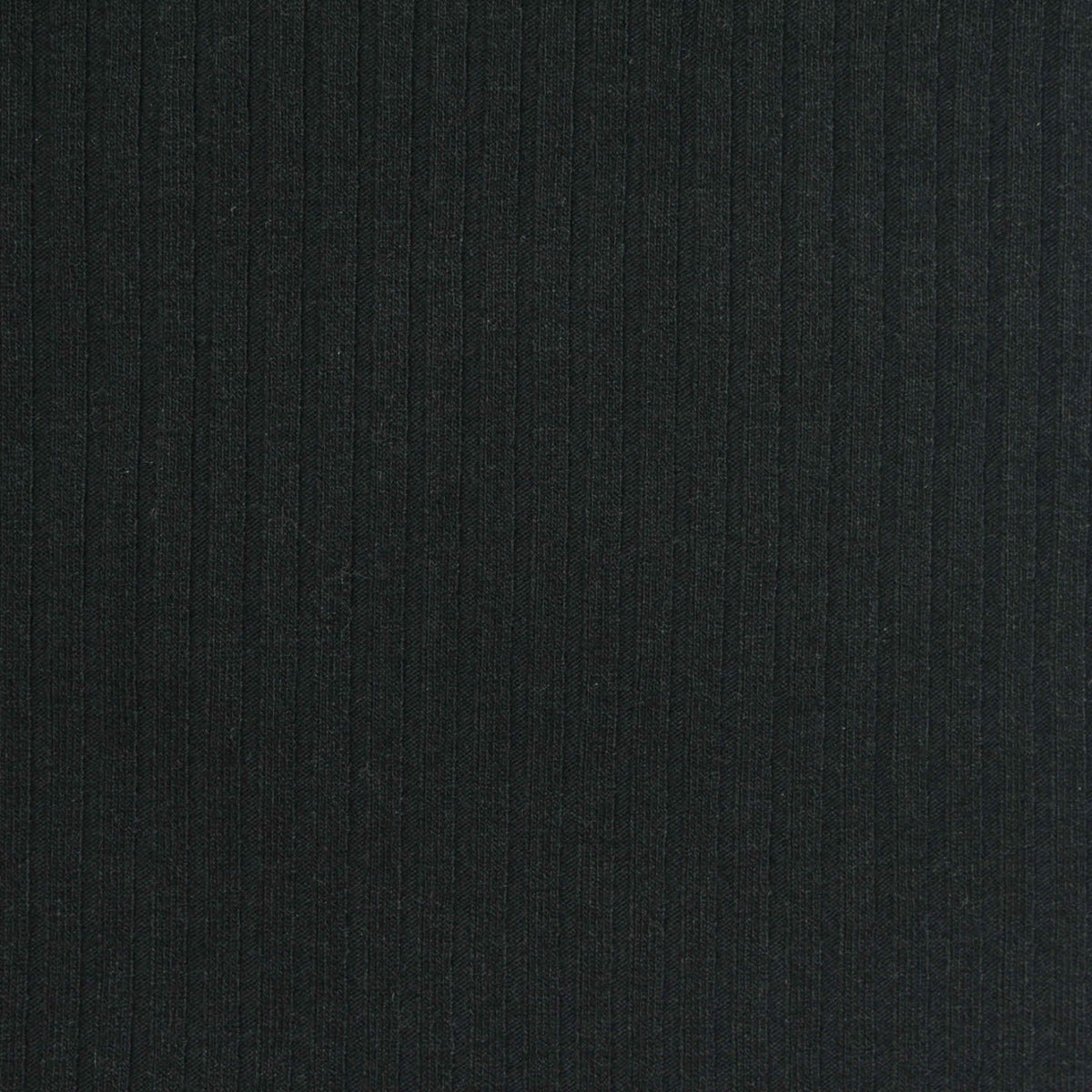 Polyester Viscose Stretch Rib Knit Fabric, 325 gsm, 130 cm — Black