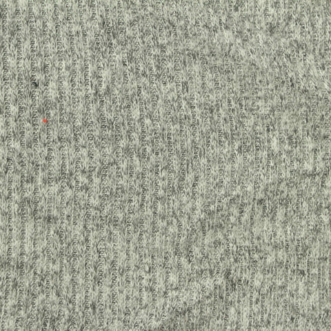 Heather Grey Marl Rib Knit, Viscose-Poly, 210 gsm, 184 cm