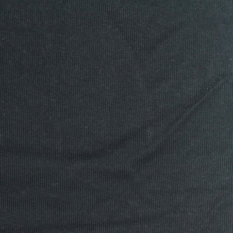 Cotton Polyester Rib Knit Fabric, 284 gsm, 170 cm — Black