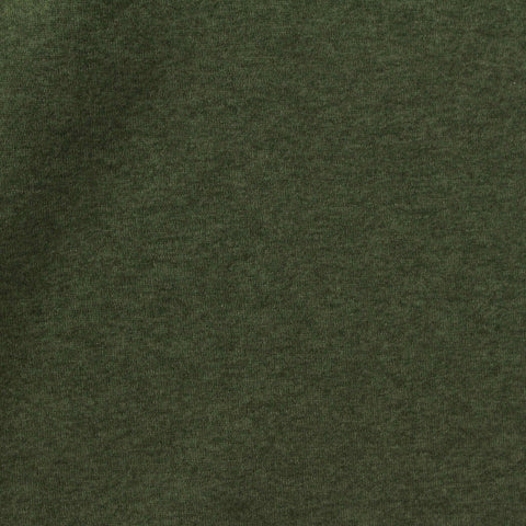 Dark Green Heathered-Marl Jersey Knit, Polyester, 185 gsm