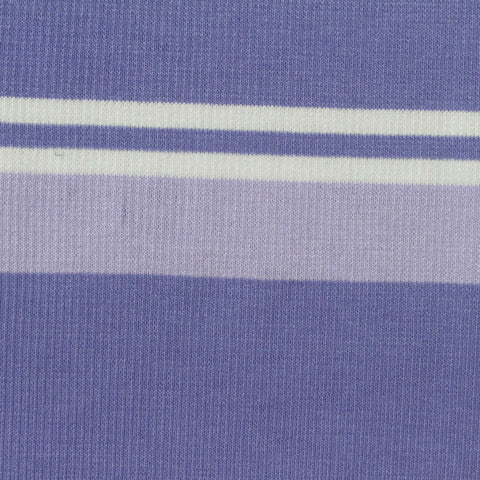 Purple Horizontal-Stripe Rib Knit, Viscose-Cotton