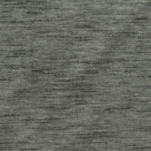 Grey Marl Rib Knit, Cotton-Poly, 190 gsm