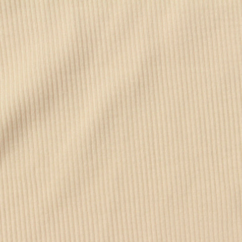 Modal Polyester Stretch Rib Knit Fabric, 405 gsm, 10 cm — Beige