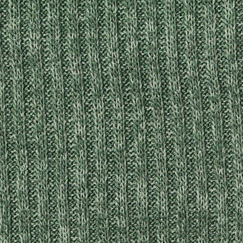 Heather Green Marl Rib Knit, Viscose-Poly