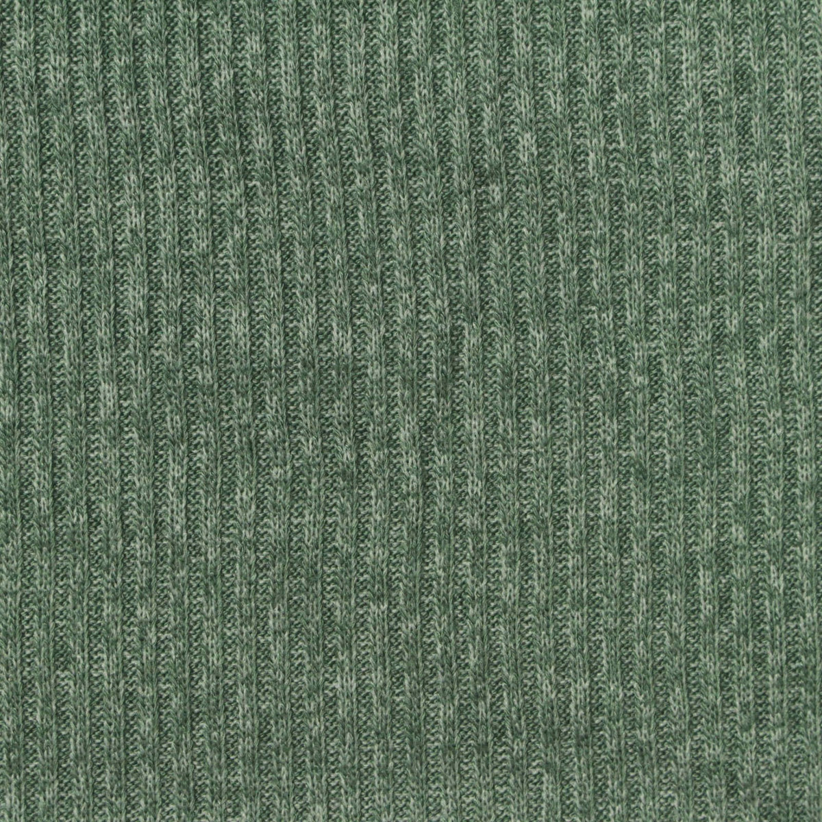Heather Green Marl Rib Knit, Viscose-Poly